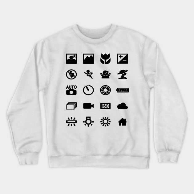 photography symbols Crewneck Sweatshirt by nomadearthdesign